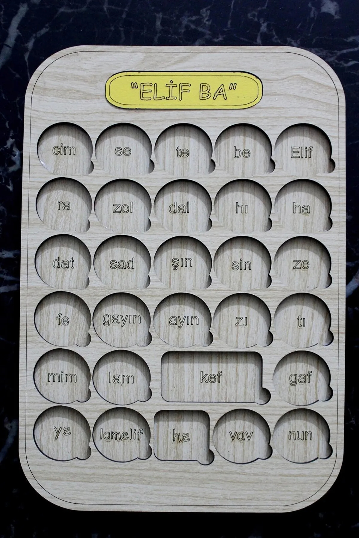 WoodStory Ahşap Elifba Öğreniyorum, Puzzle, Bul Tak Montessori fotoğrafı 2 (önizleme)