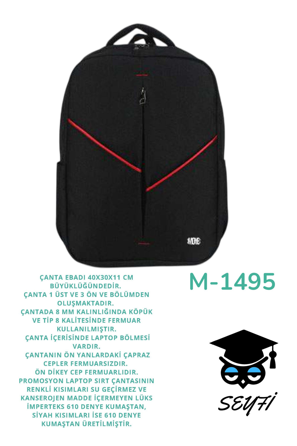 SEYFİKİRTASİYE EVRAK NOTEBOOK LİSE ORTAOKUL İLKOKUL ÜNİVERSİTE SEYAHAT ÇANTASI 1.SINIF SU GEÇİRMEZ KUMAŞ