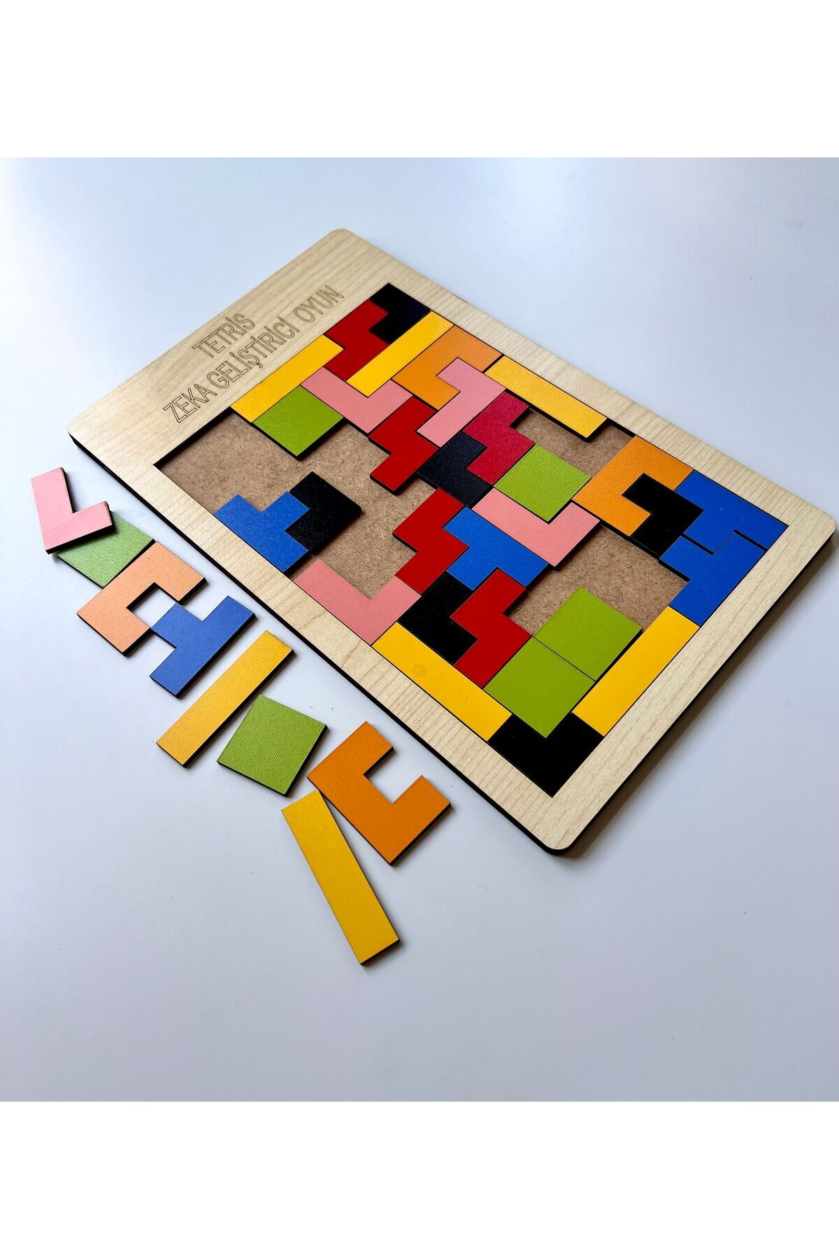WoodStory Ahşap Tetris Oyunu Blok Puzzle Zeka Oyuncağı Montessori Beceri Gelişimi El Beceri Oyuncağı Eğitici fotoğrafı 2 (önizleme)