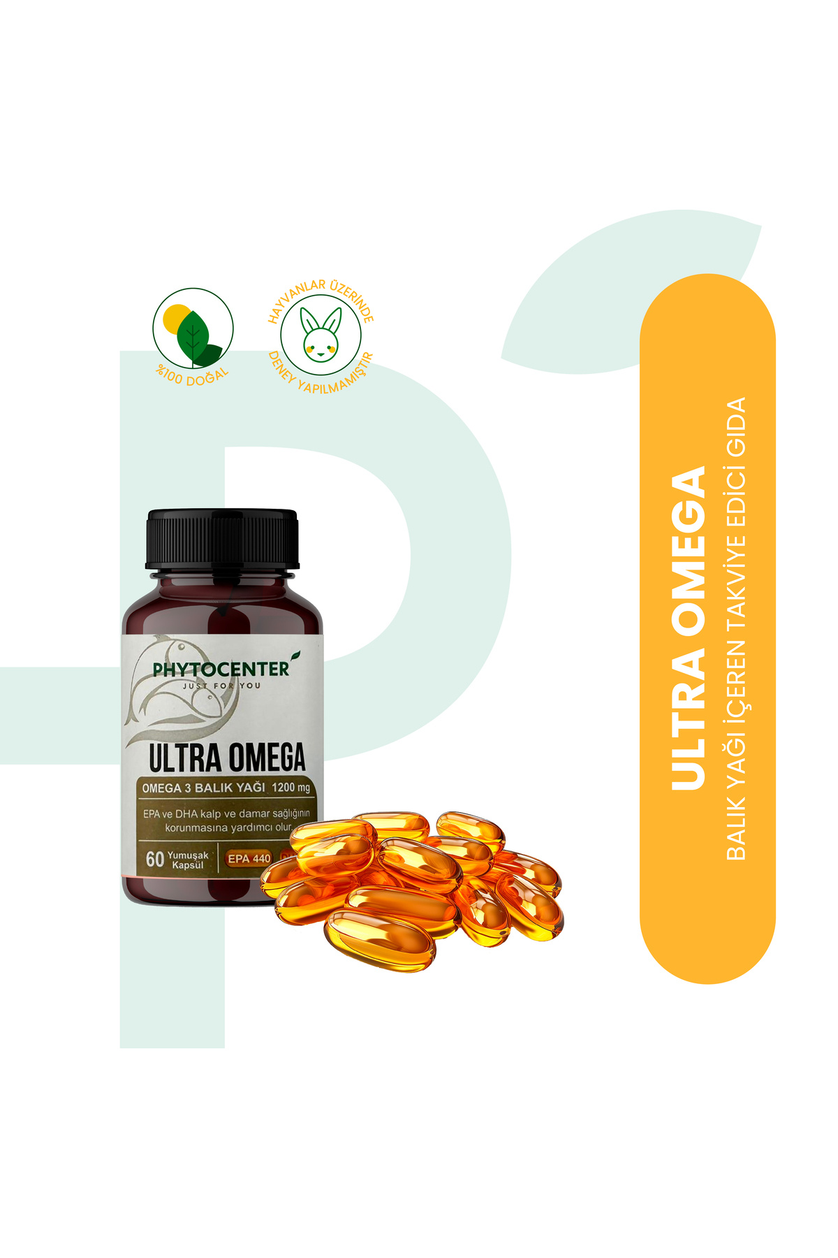 PHYTOCENTER-Ultra Omega Omega-3 Fish Oil Capsule - Epa 440, Dha 290 1