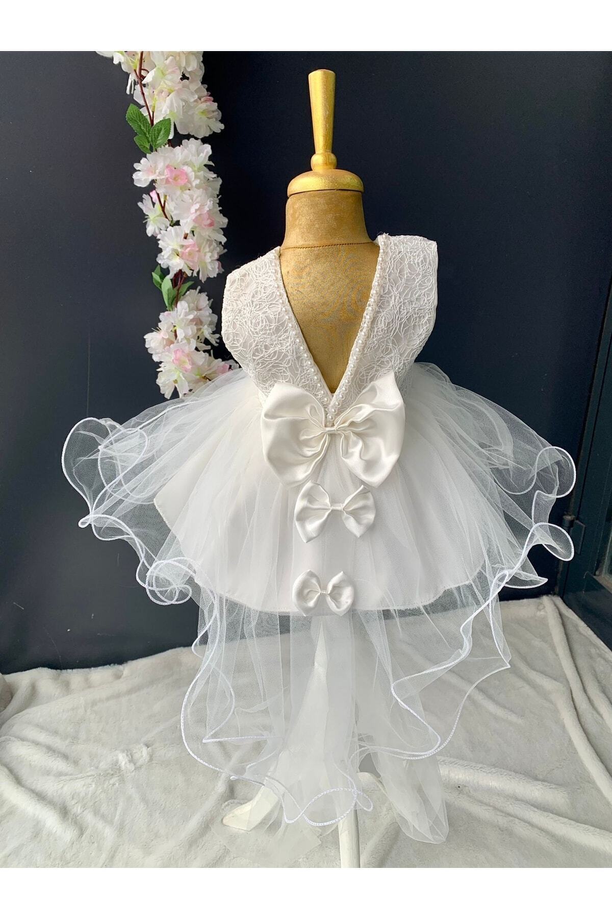 PİLEKİ BABY 0 4 Ay Yenidoğan Bebek Mevlüt Elbisesi Prenses Elbise Dantelli Gelinlik Elbise fotoğrafı 6 (önizleme)