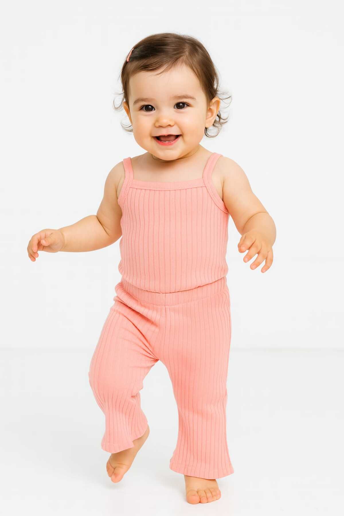 Girls Ribbed Bottom Top Spanish Set Lilac 100% Cotton Summer Drawstring Set