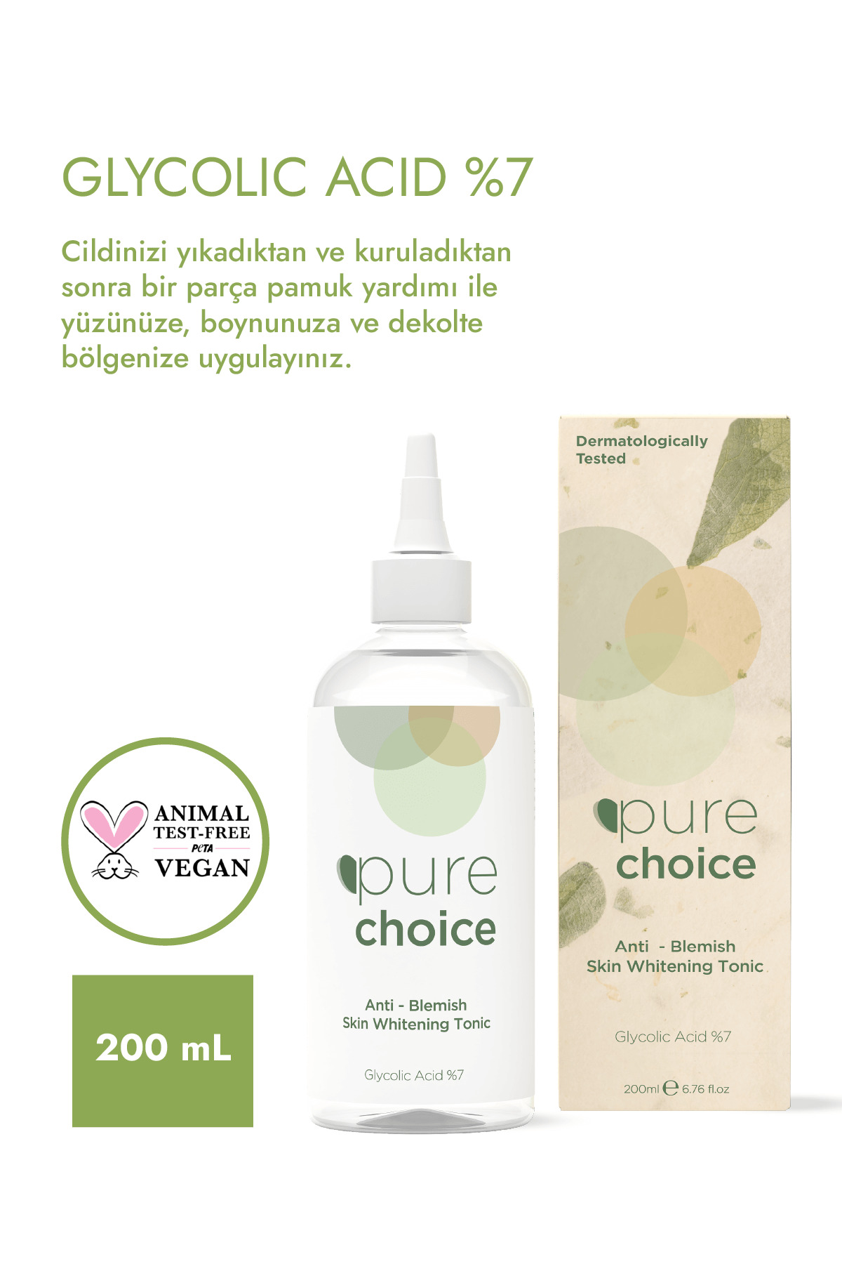 Leke Karşıtı Cilt Beyazlatıcı Tonik 200ml Glycolic Acid %7) — PC - 1004 — تصویر 5 از 6