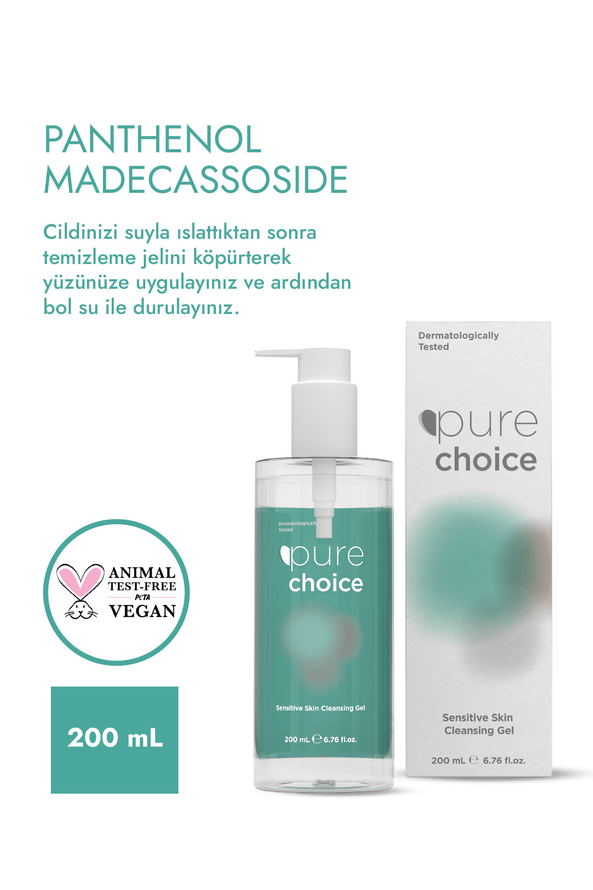 Hassas Ciltler İçin Nazik Yüz Temizleme Jeli 200 ml — PC-1052 — تصویر 4 از 5