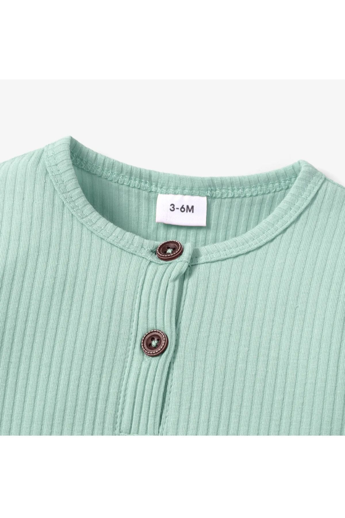 bebekpare Bebek Tulum Uzun Kollu Fitilli Düğmeli %100 Pamuk fotoğrafı 4 (önizleme)