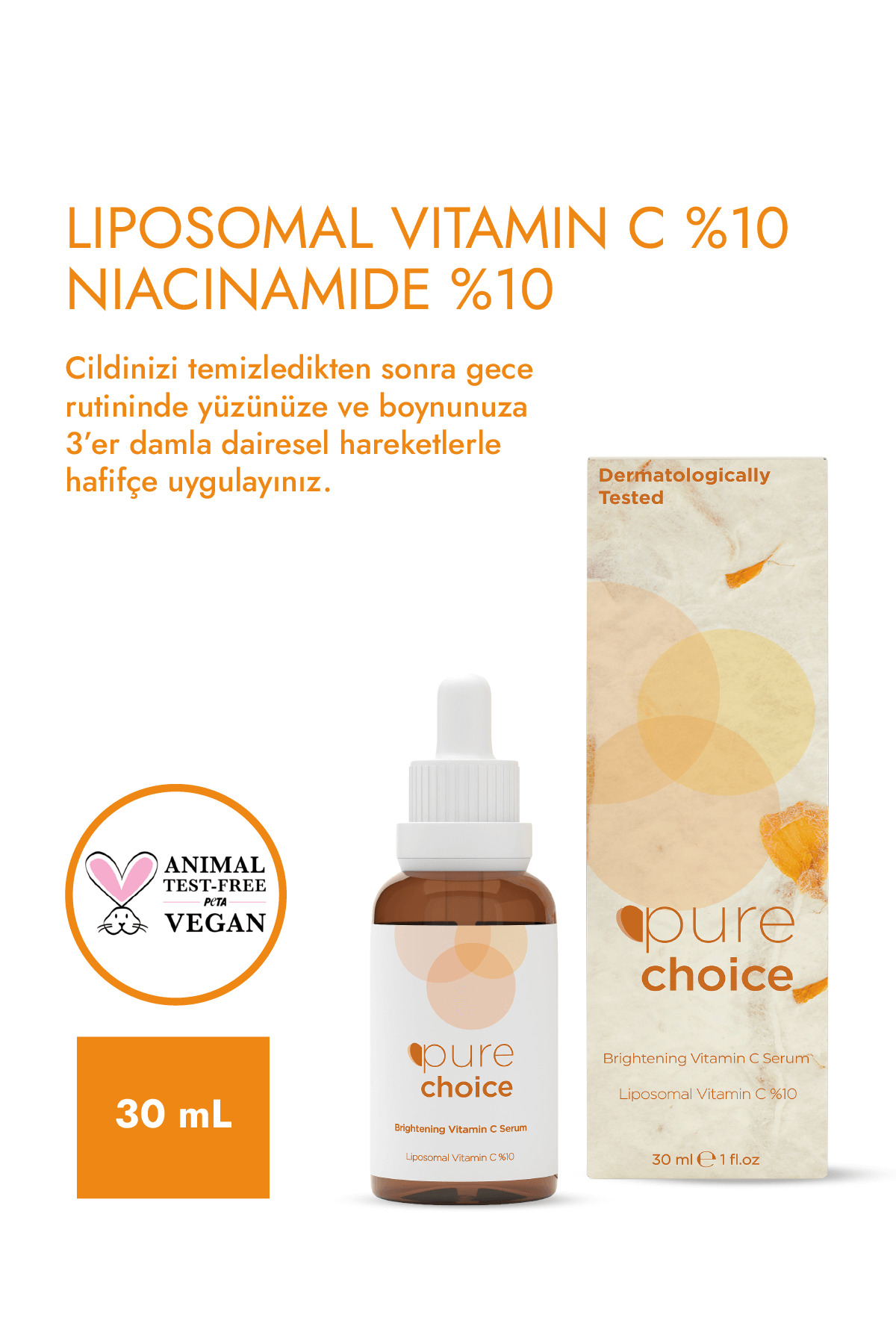 Aydınlatıcı C Vitamini Serumu %10 Liposomal Vitamin C + %10 Niacinamide 30 ml — PC - 1001 — تصویر 5 از 6