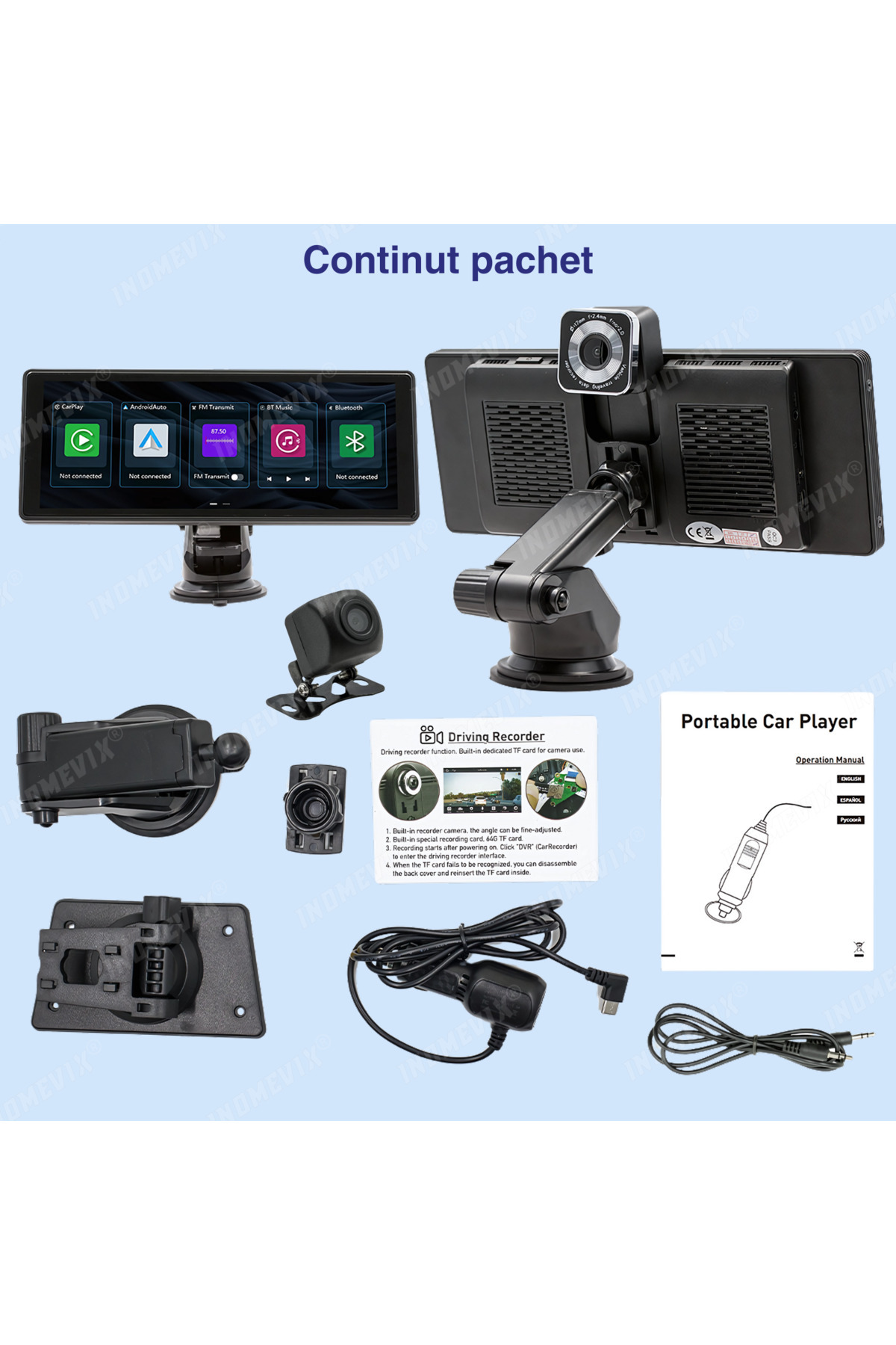 INOMEVIX-Navigation System with 10.26 inch Touchscreen, Dual Camera, CarPlay, and Android Auto 8