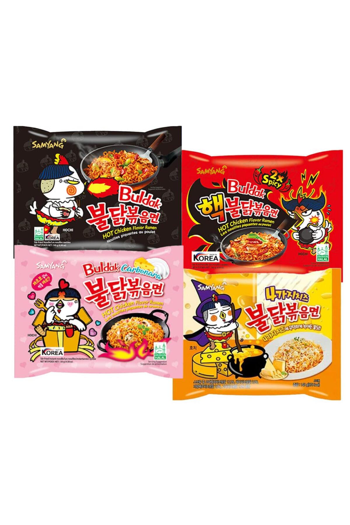 samyang Spicy Hot Chicken Ramen 4 Flavor Variety Pack - Korean