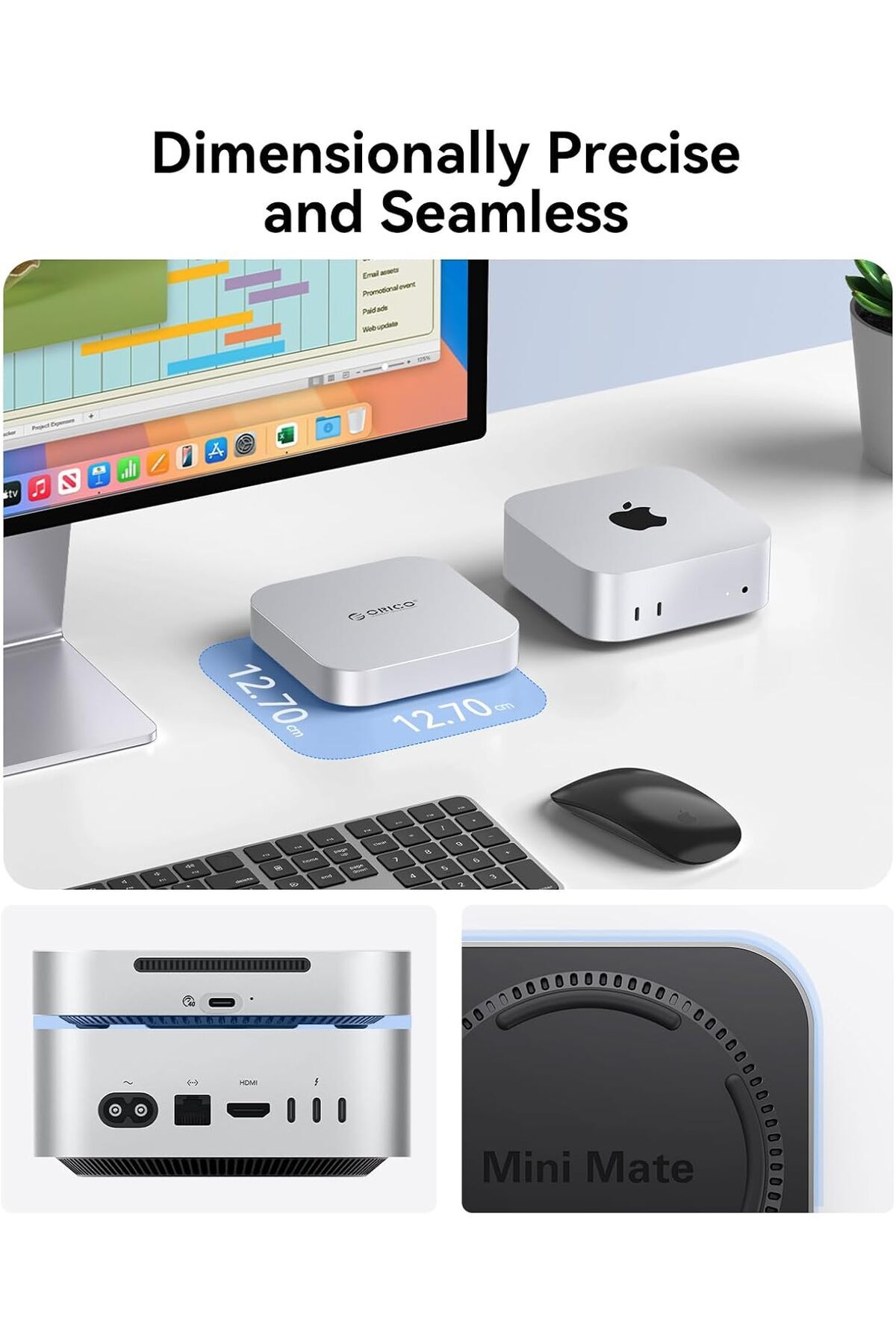 Orico-Minimate 2TB External SSD Compatibility with Mac mini M4, 40Gbps High Speed Transmission, Port 5