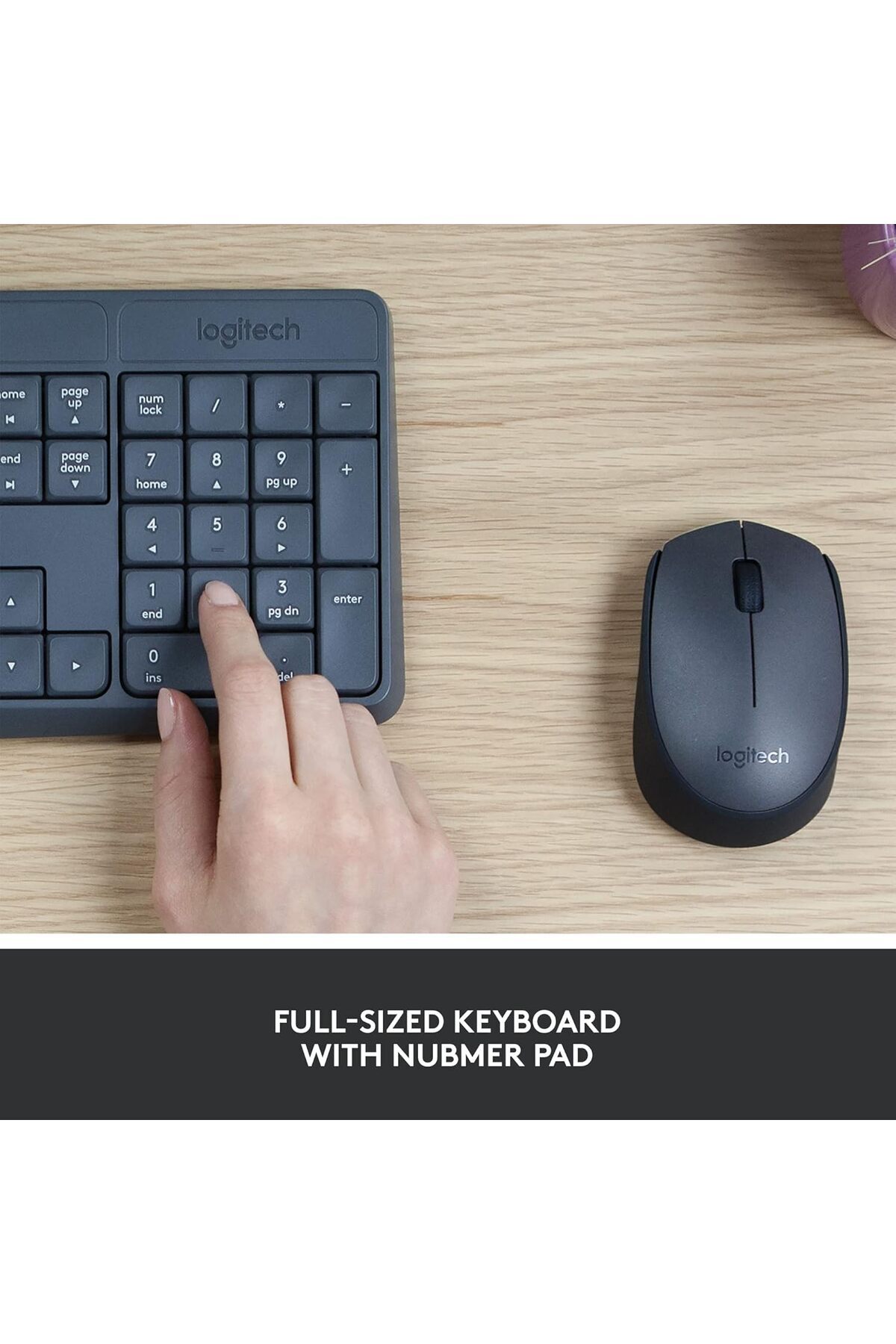 logitech-MK235 Wireless Keyboard and Mouse Combo for Windows, Arabic/English Layout - Black 5