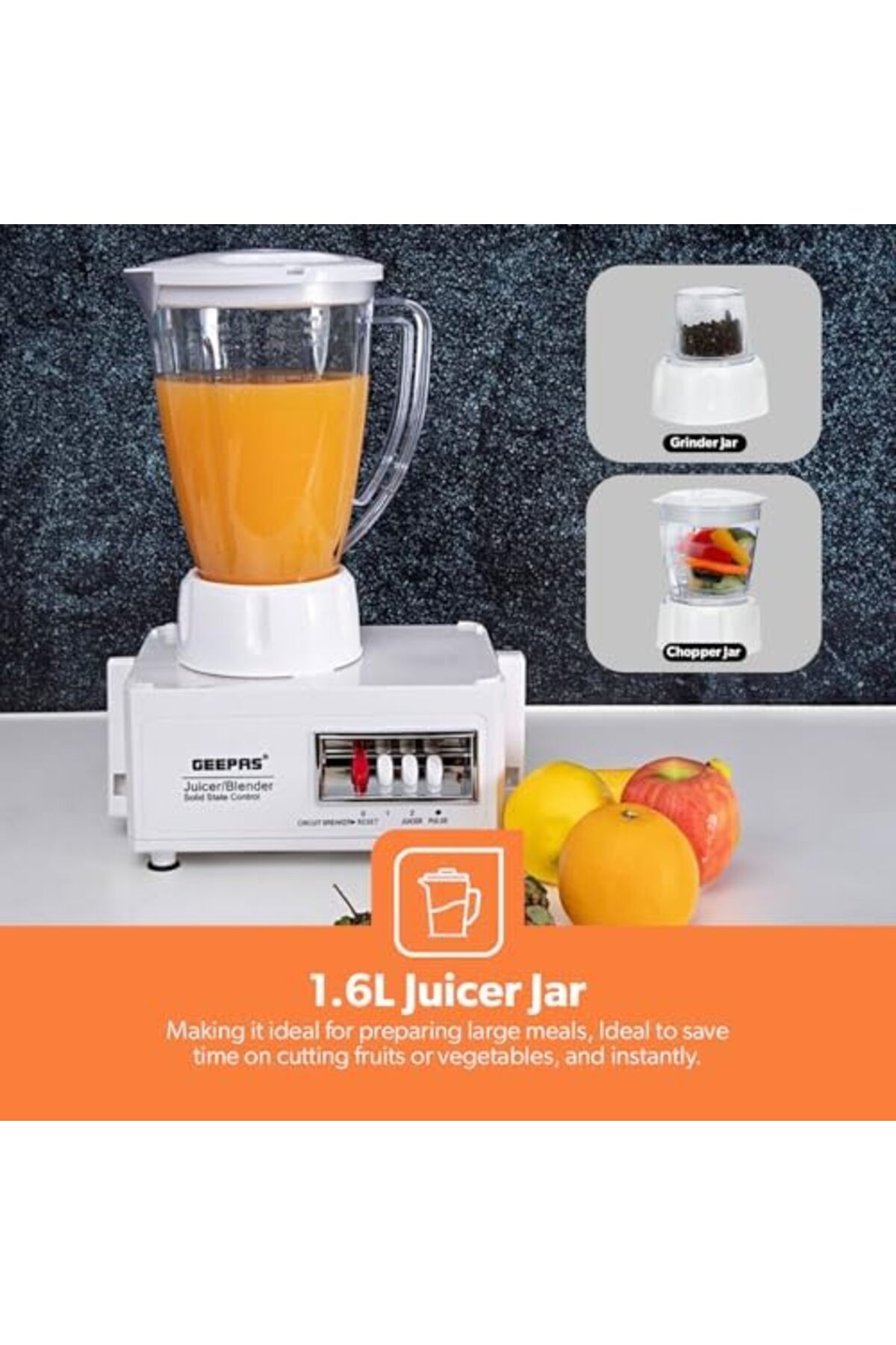 Geepas-4-in-1 Food Processor & Juicer - Multi-functional Smoothie Maker, Juicer, Chopper & Grinder 5