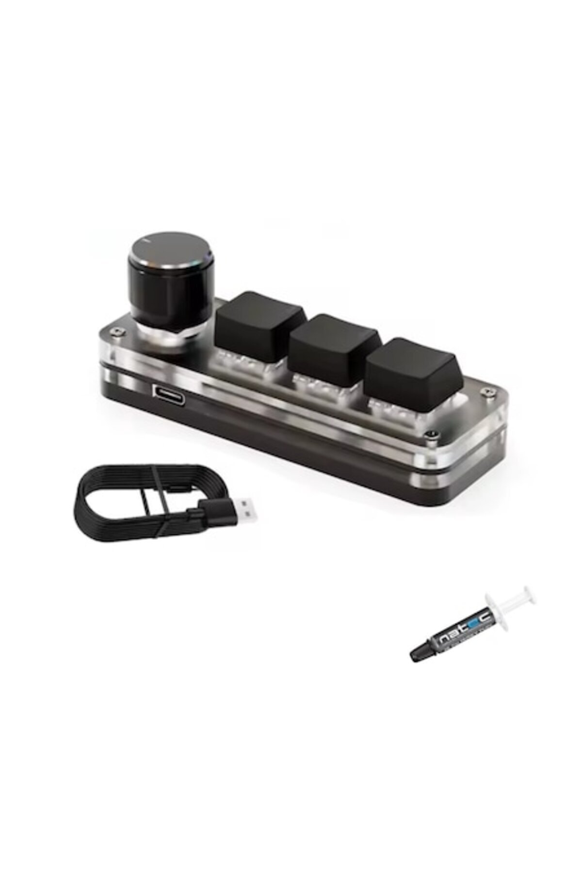 UnderShop-Mini Programmable Mechanical Keyboard with Knob, RGB Lighting + Natec HUSKY Thermal Paste 1
