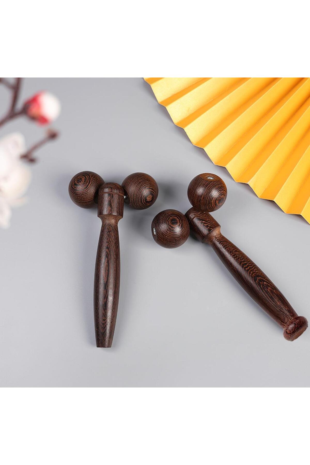 Ahşap Yüz Masaj Aleti Çift Başlı Roller Doğal Ahşap Cilt Sıkılaştırıcı Yüz Yogası — قهوه‌ای ahşapyüz — تصویر 3 از 8