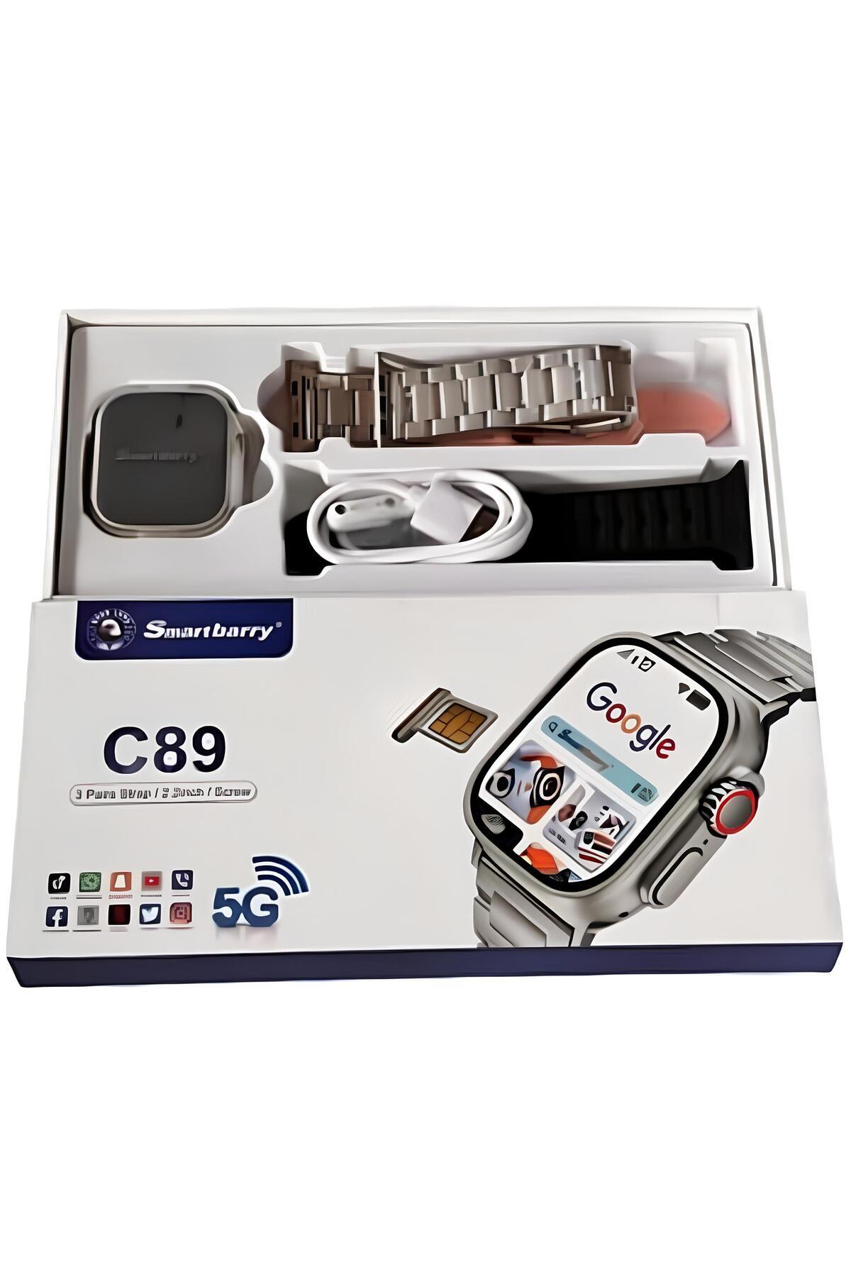SMART BARRY-Smartwatch with 3 pairs of straps, mobile SIM card support, 5G network, and Google Play support for all apps 1