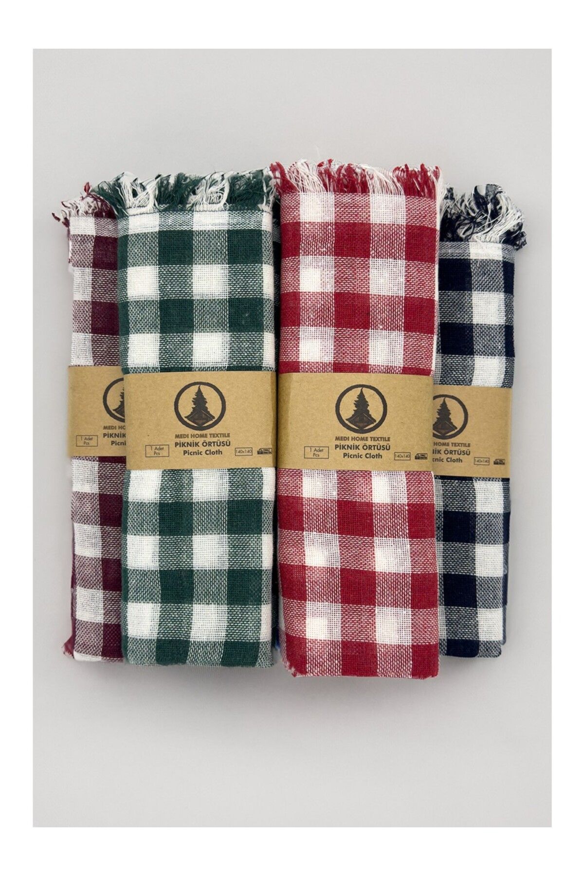 cs ilkim-10-Piece Multi-Purpose Tablecloth & Picnic Cloth & Tablecloth with Plaid Gingham Pattern 3