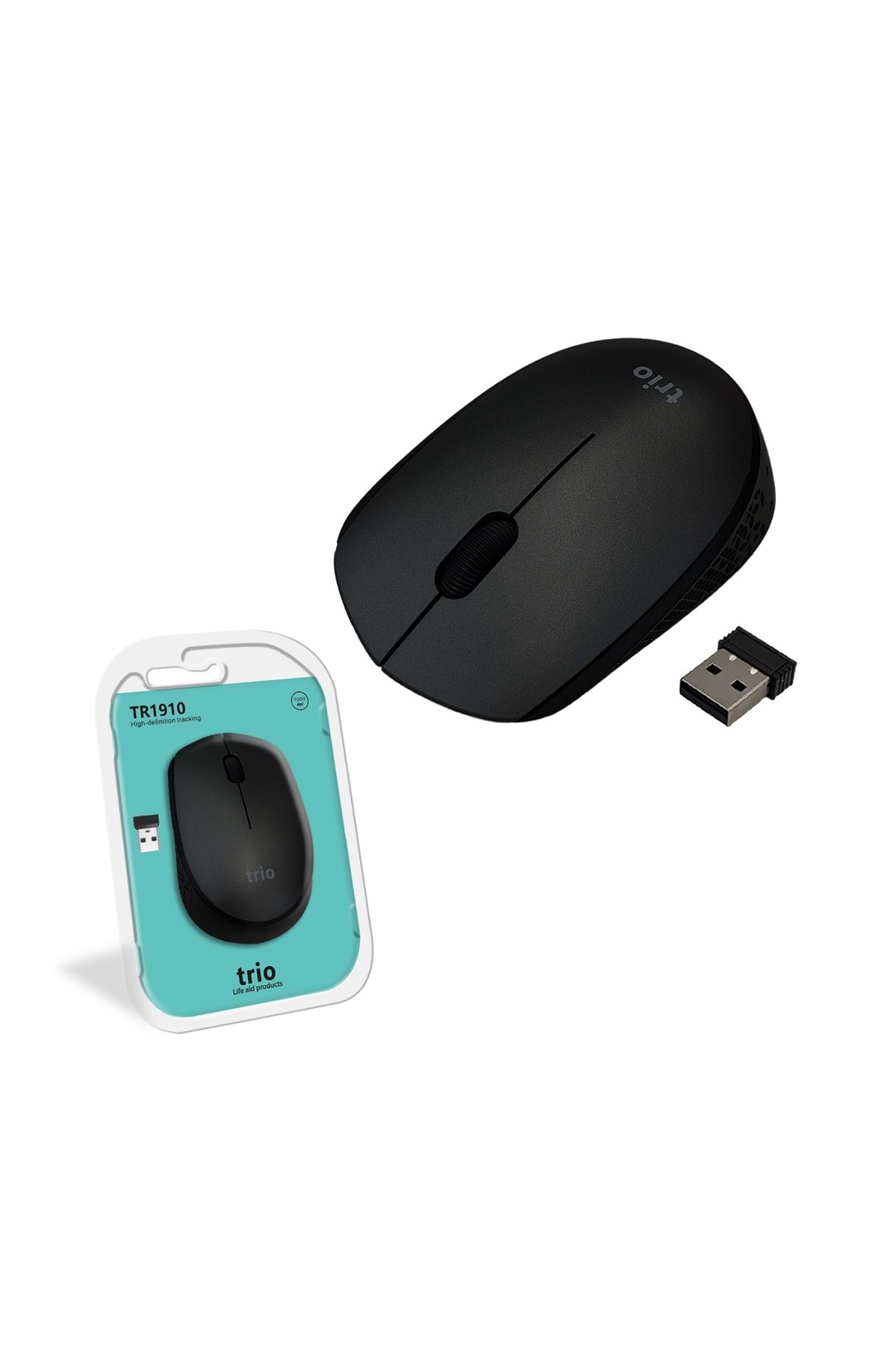 Trio TR1910 Kablosuz Mouse Sessiz Tıklama, Ergonomik Tasarım, USB Alıcılı 1000DPI