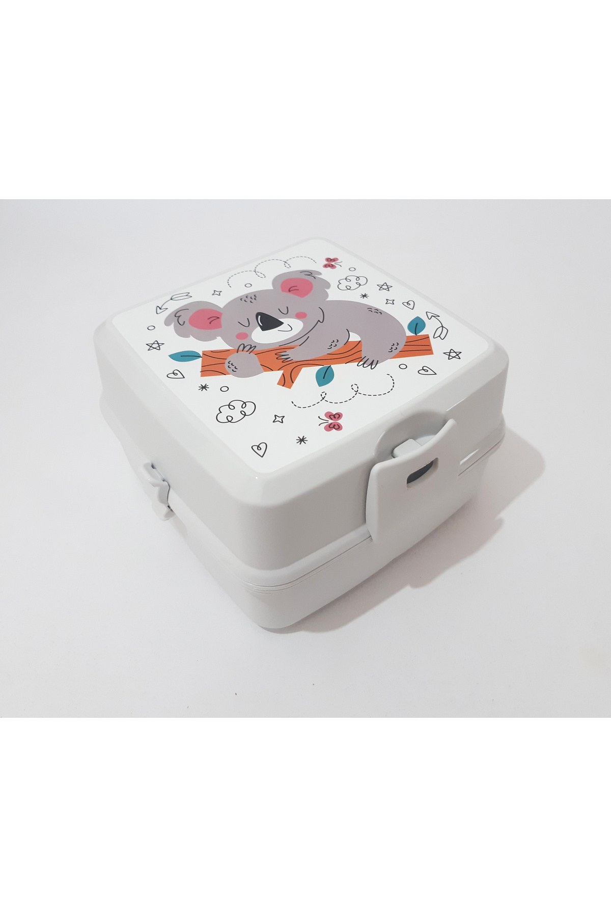 renkli çiçekler-Lunch Box 13X13X9 cm Patterned Lunch Box Food Storage Container for School 3