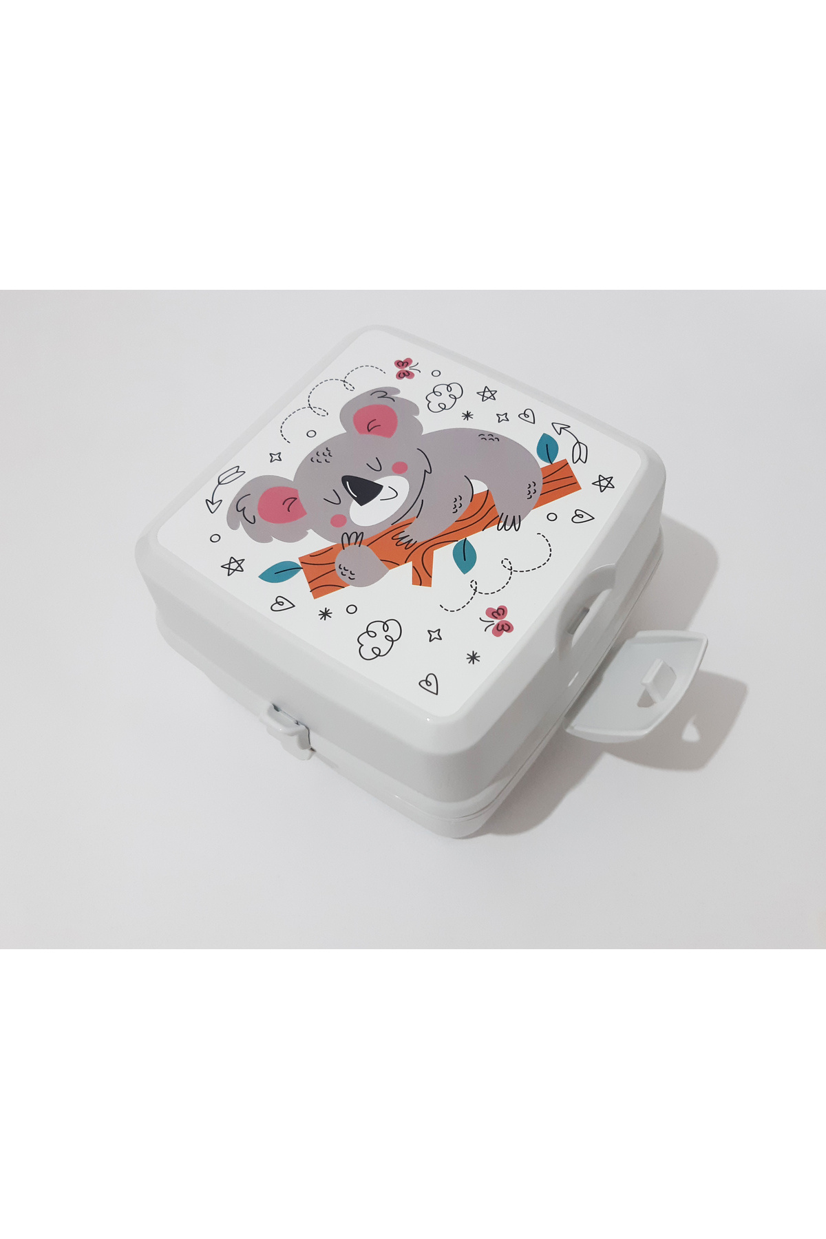 renkli çiçekler-Lunch Box 13X13X9 cm Patterned Lunch Box Food Storage Container for School 4