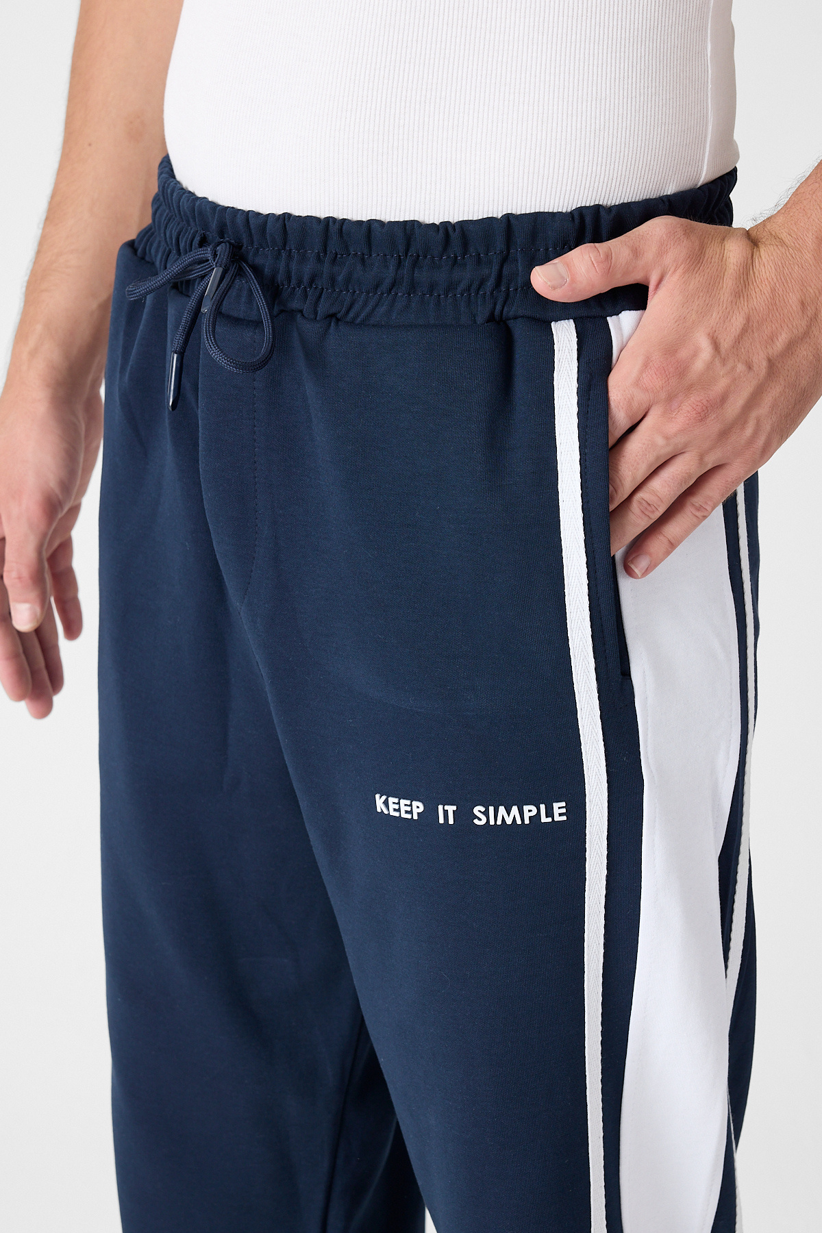 GEİO-Men's Oversize Waist Elastic Baggy Track Pants 6