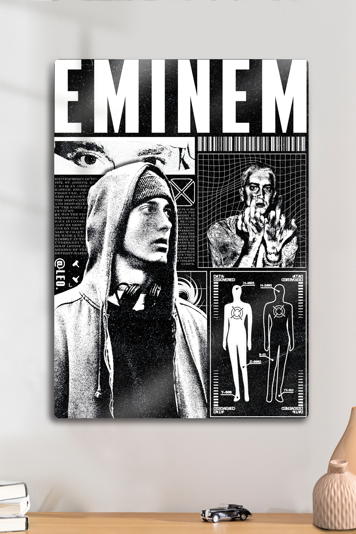 DekorHane Metal Baskı - Retro Eminem Metal Poster – Rap Hip Hop