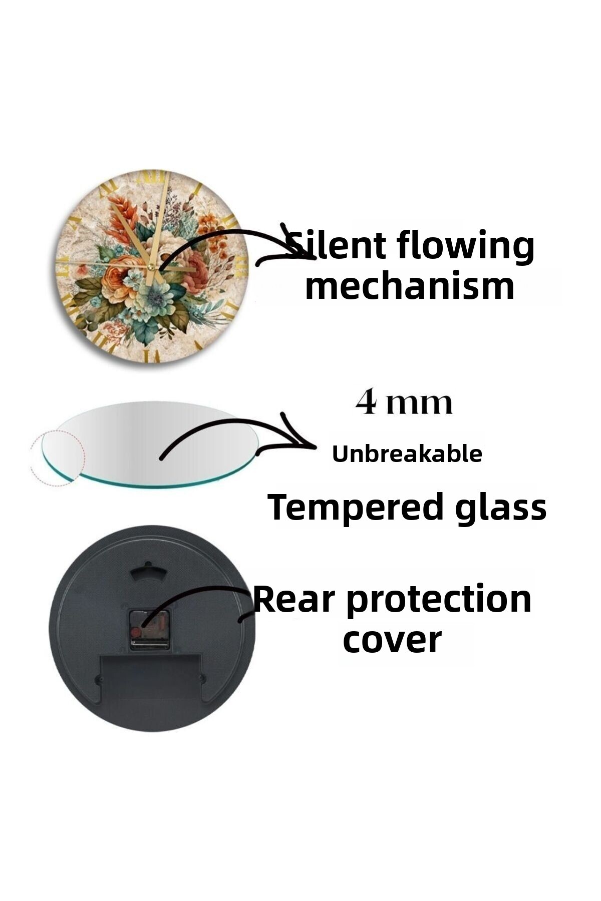 ساعة حائط - ساعة حائط زجاجية مكتوبة من Ayetel Kurs...