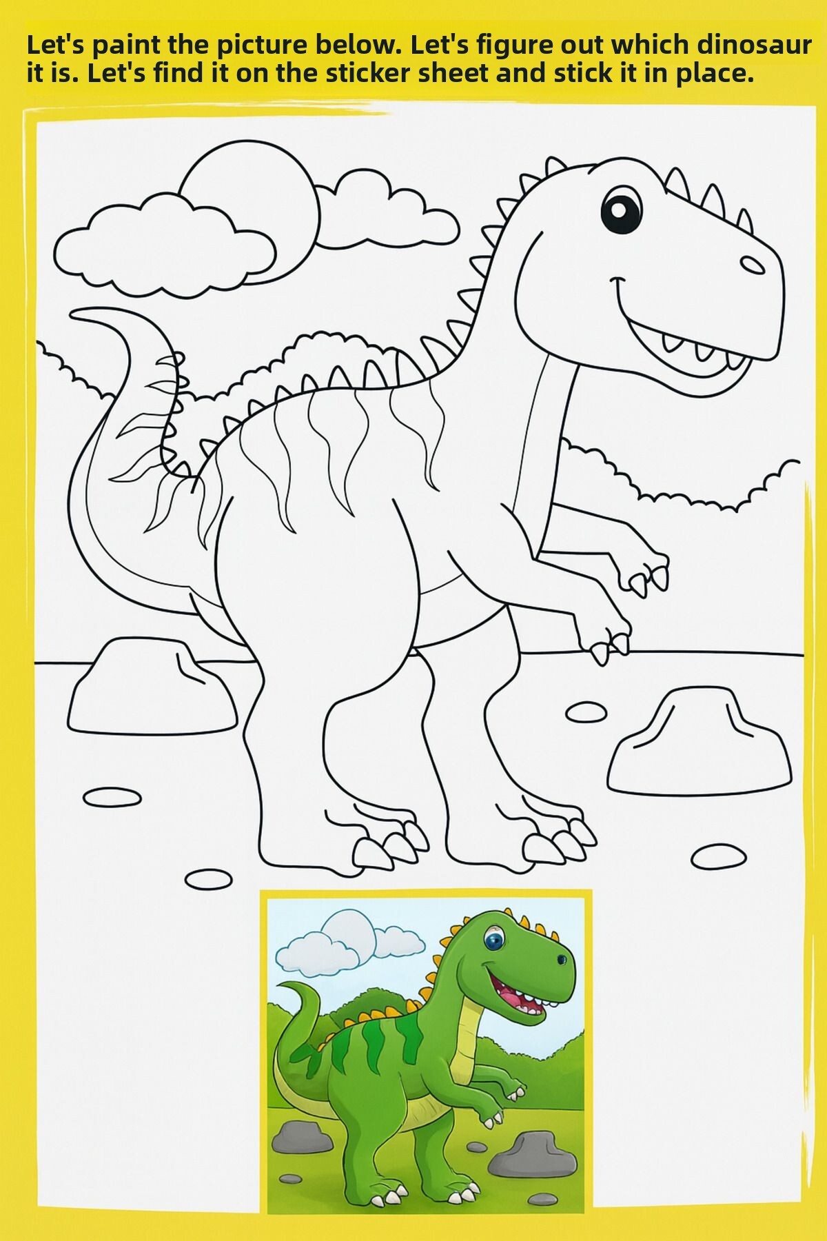 کتاب چسبی دایناسورها – کتابی از فعالیت‌های آموزشی با ۶۰ برچسب رنگارنگ و آموزشی