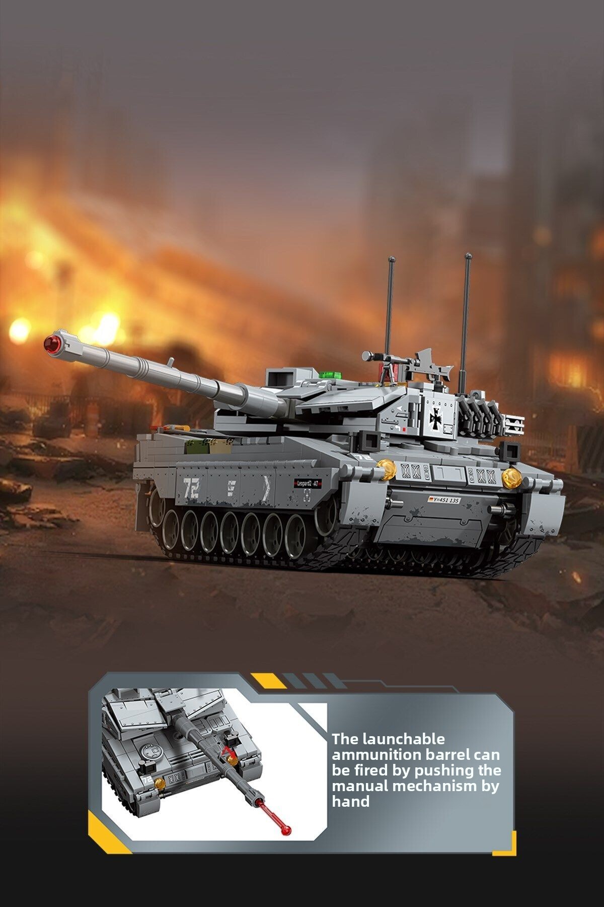 مجموعه بلوک‌های ساختمانی تانک اصلی نبرد لئوپارد ۲A7، ۸۰۴ تکه