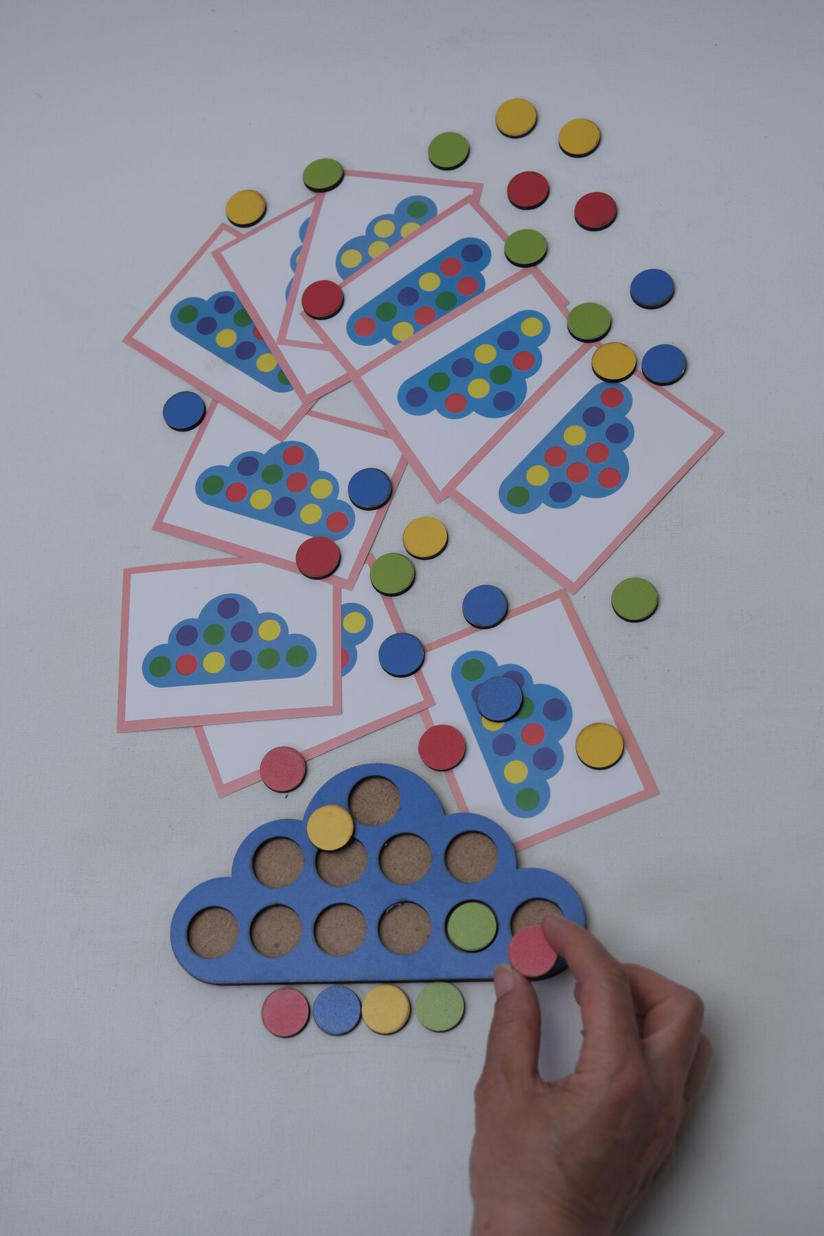 WoodStory Eğitici Ahşap Bulut Oyunu | Renk Eşleştirme Ve Mantık Geliştirme | Montessori Strateji Oyunu fotoğrafı 5 (önizleme)