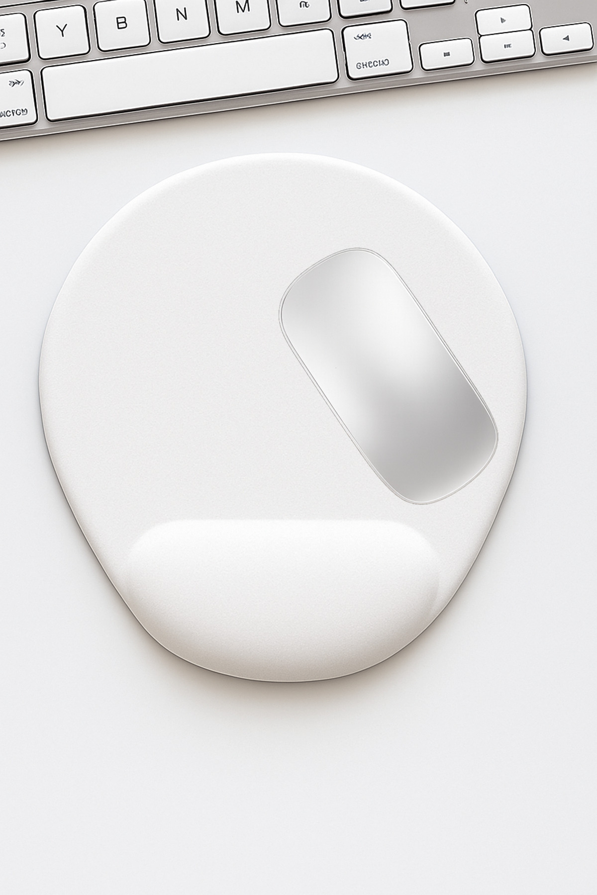 Boldy-Mouse Pad with Wrist Support Non-Slip Mouse Pad Mouse Pad White Mouse Pad Oval Mouse Pad Non-Slip Base 1