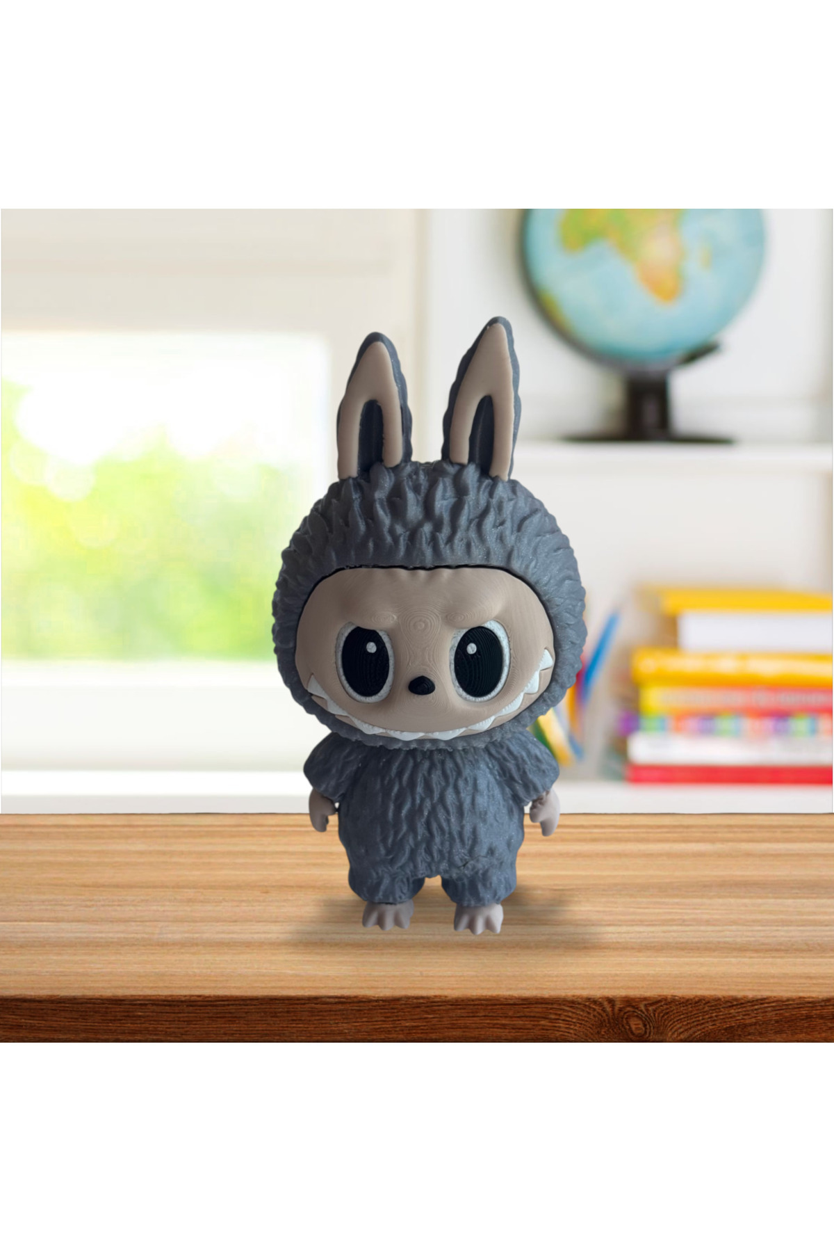 3DONE MODELS-Labubu Figurine – Collectible Character, 3D Printed, Sparkling Gray, Geek Decor & Unique Gift 7