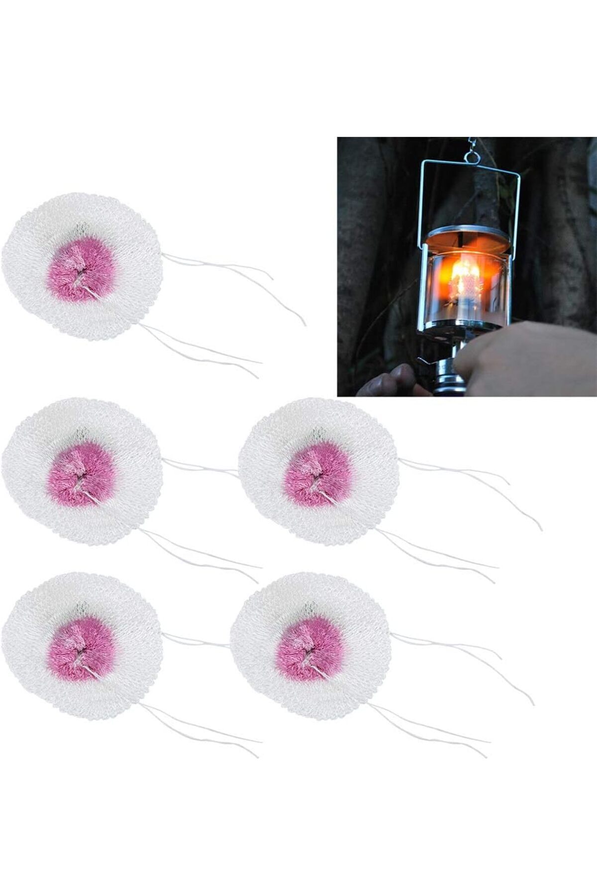 erorex-Kerosene Lamp Mantles Kerosene Light Mantles Camping Gas Lantern Mantles Easy Install 20Pcs Lantern 5