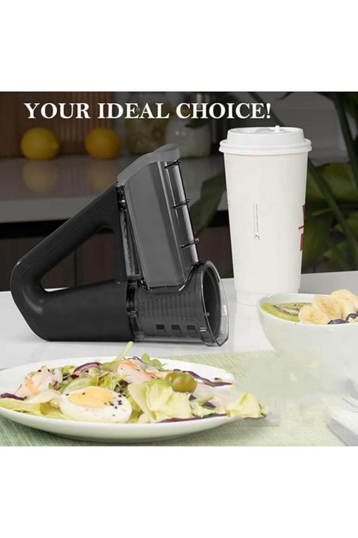 Tradeo-Multi-Function Rotary Grater & Slicer, 4 Blades for Vegetables & Cheese, Black 2