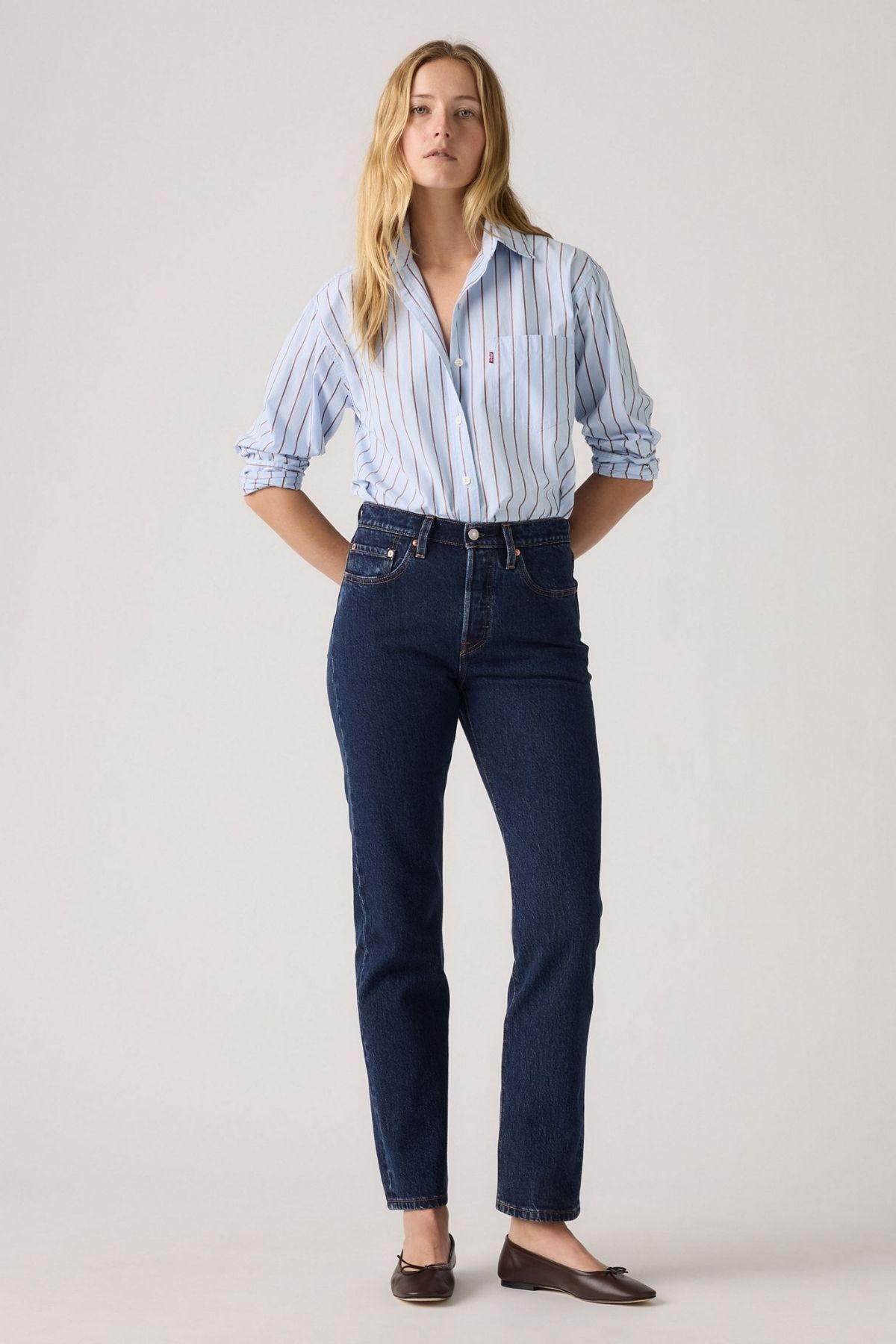 501 Orj Local Tr Salsa Stonewash Koyu Mavi Kadın Jean