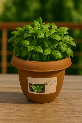 NIDAGE Benim Minik Bahçem – Fesleğen Yetiştirme Seti | Balkon & Ev İçi Mini B...