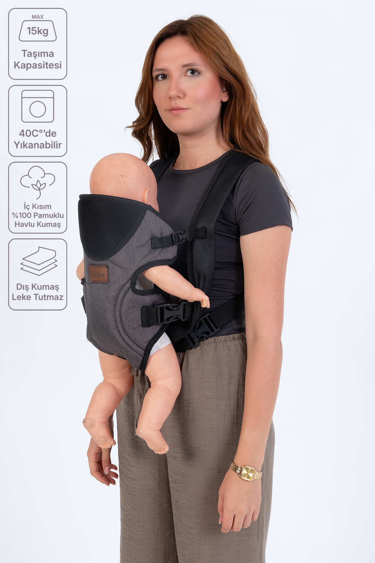Cozibo Ekonomik Bebek Kanguru - Ergonomik Konfor, Kolay Kullanım ve Modern Tasarım