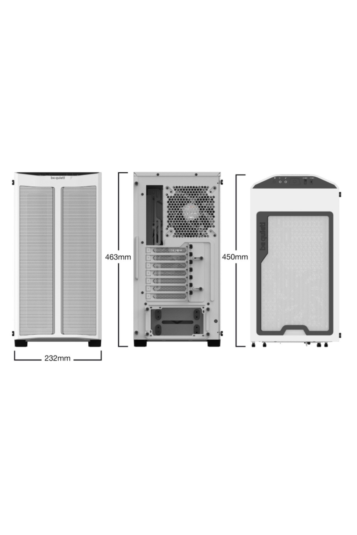 Be Quiet!-Be Quiet! Pure Base 500Dx White Gamer Case with Window Bgw38 St070 3
