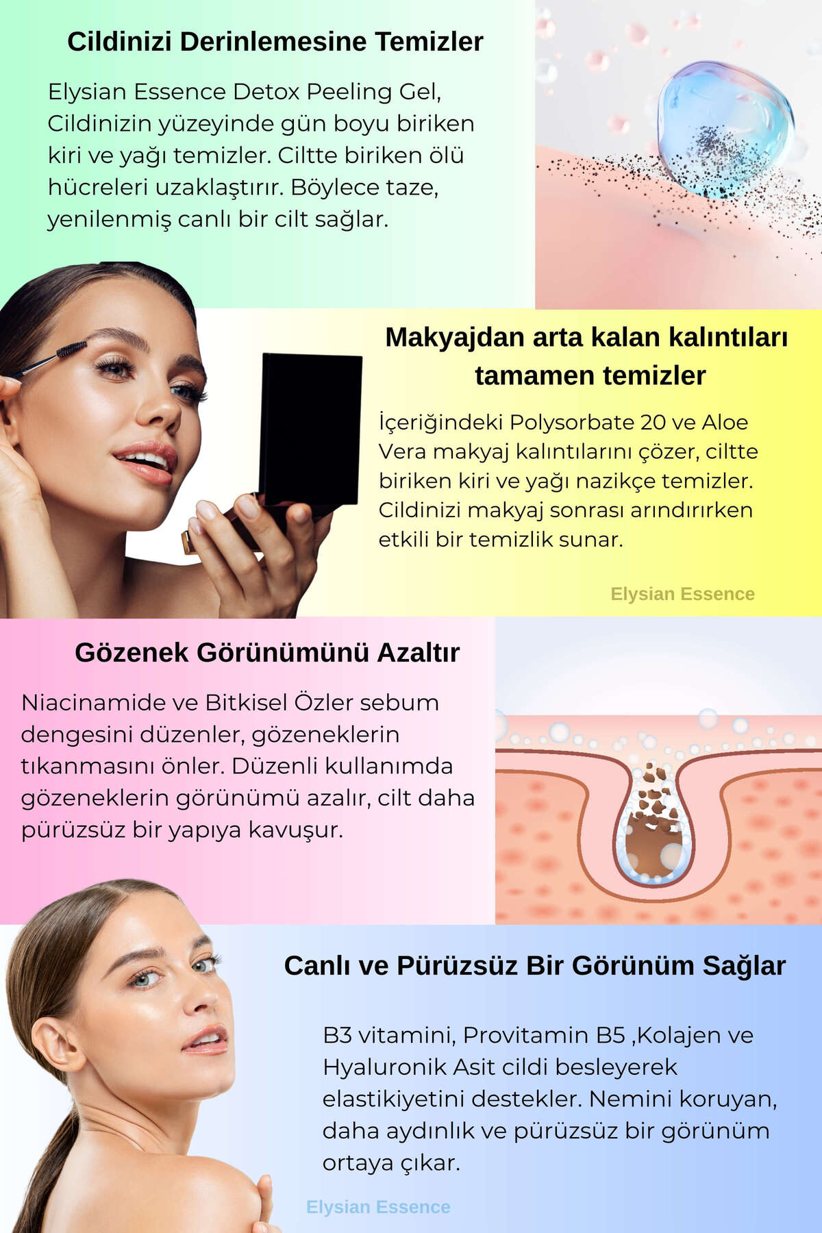 Detox Peeling Jel 2'li Set | Ölü Hücre Arındırıcı Temizleme Jeli | Yüz ve Vücut Temizleyici AHA BHA — 4440.2 — تصویر 5 از 7