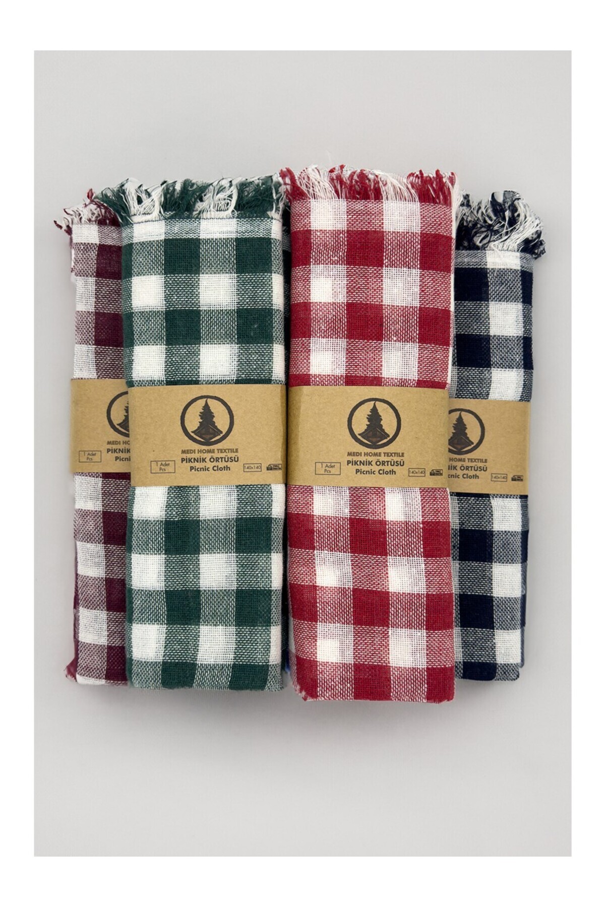 cs ilkim-3-Piece Multi-Purpose Table Cloth & Picnic Cloth & Table Cloth Plaid Gingham Pattern 3