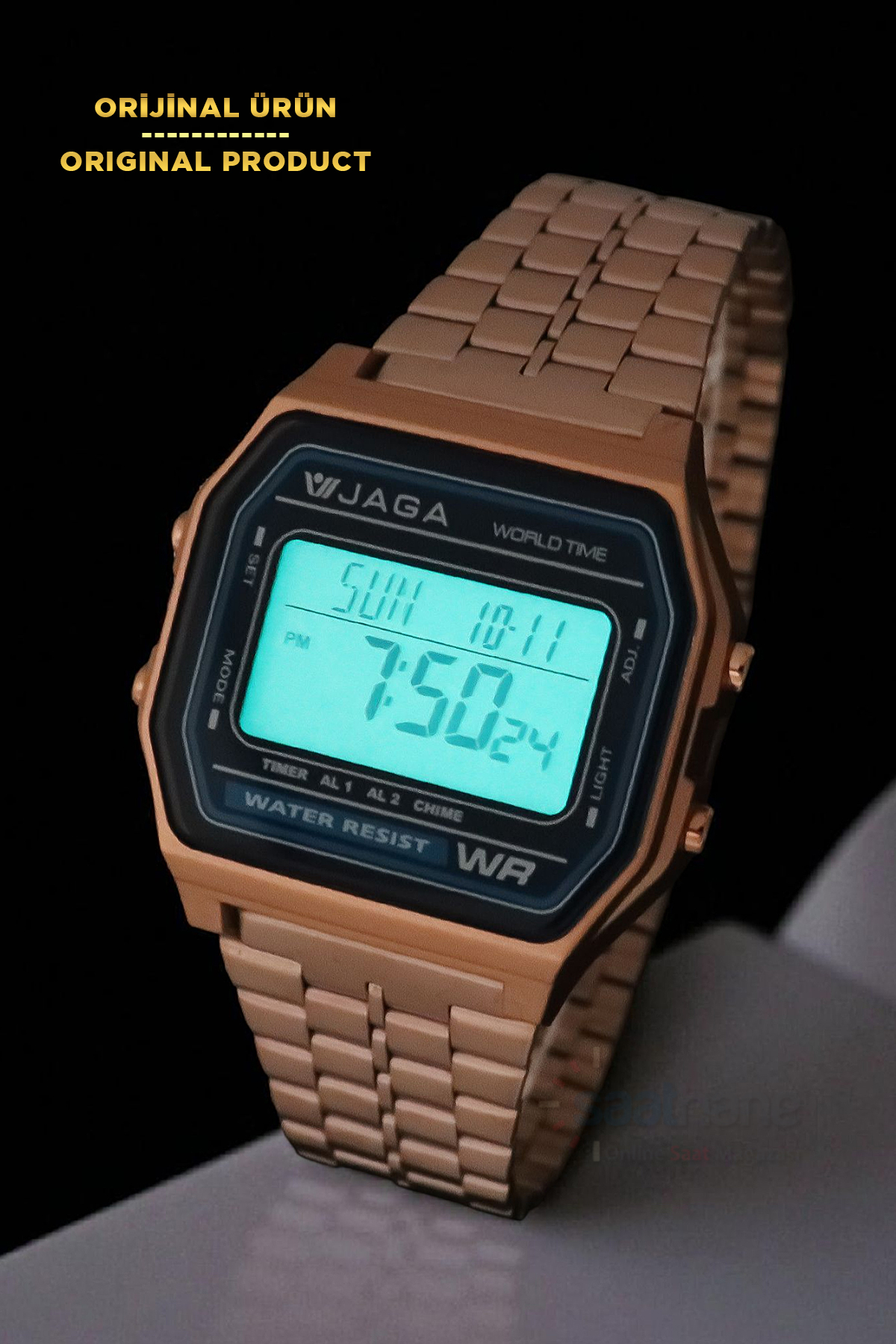 ساعت مچی دیجیتال نورانی اصل، ضدآب، مدل جگا، مناسب استفاده روزمره، مدرسه، کسب‌وکار، زنانه و مردانه، دارای عملکردهای مختلف