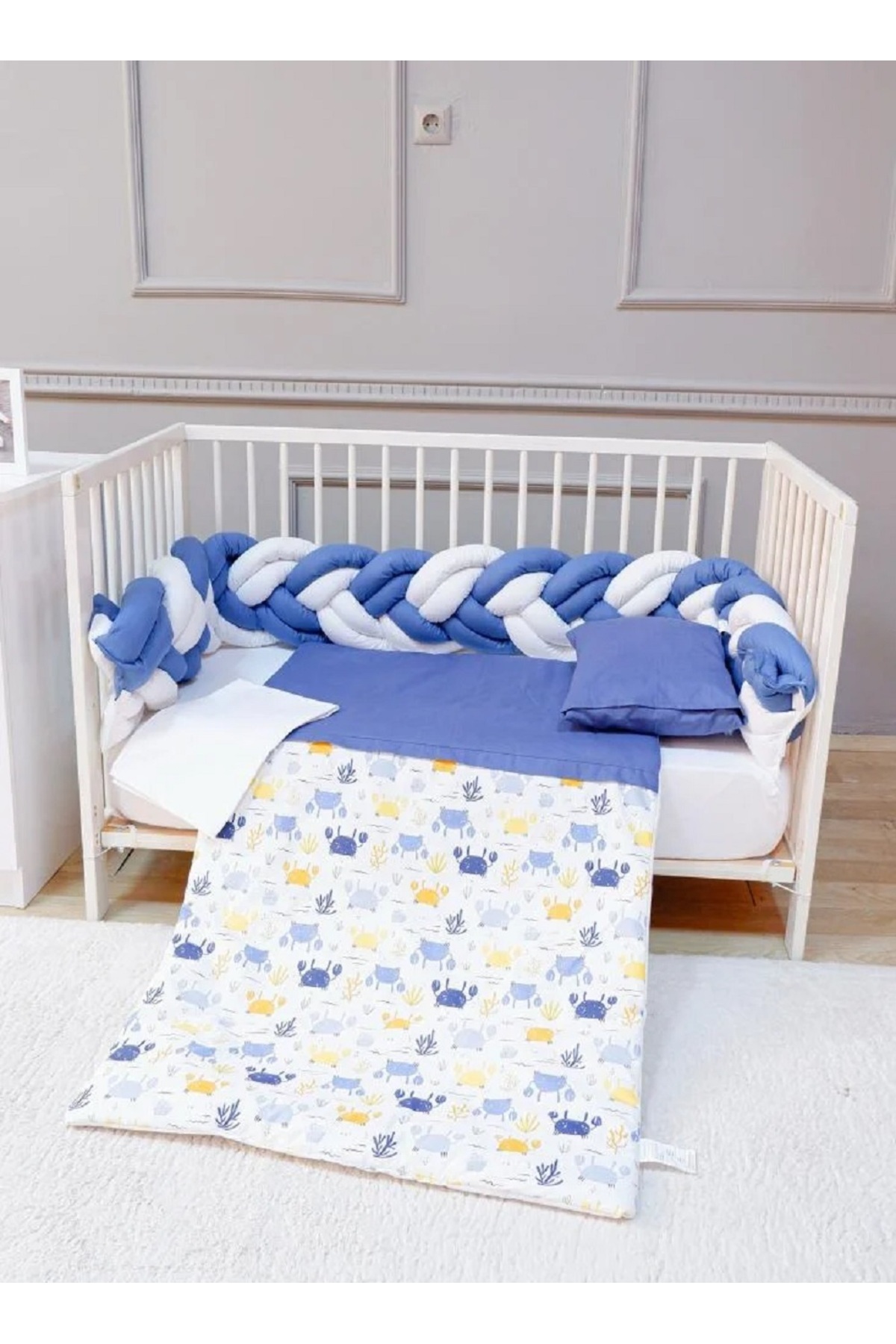 Fun Moment-Braided baby bed rails with comforter, pillow and sheet 1