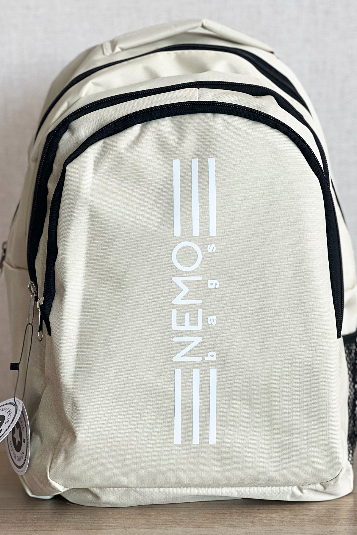 NEMO GROUP Unisex Bej Sırt Çantası Büyük Boy Okul Spor Çantası, 16,9 inç, 45x30x15cm 24lt görsel 2