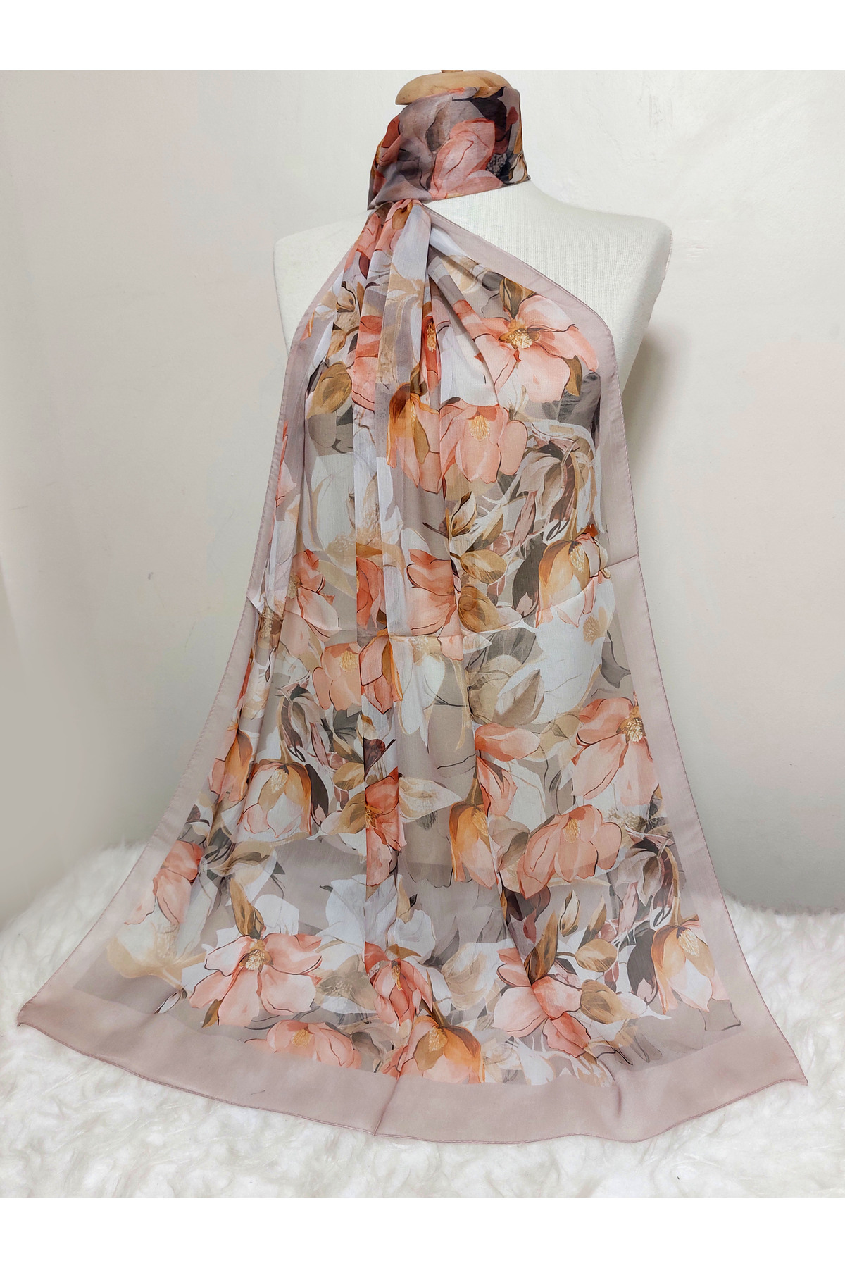 REMOMODA-Floral Chiffon Shawl High Quality Fine Texture Soft Chiffon 2
