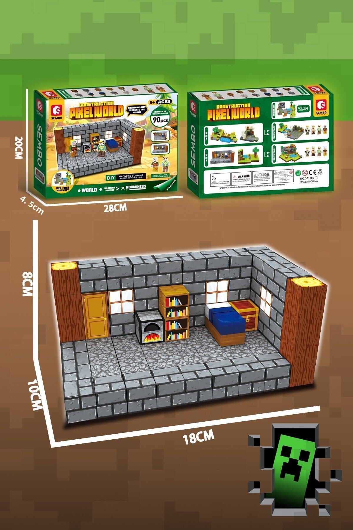 ست بلوکهای ساختنی مغناطیسی ماجراهای پیکسِلورلد ۹۰ تکه