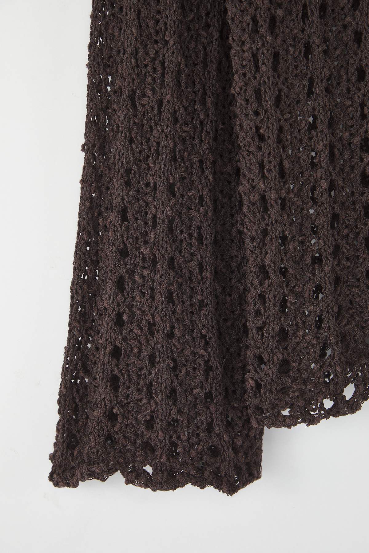 Trendyolmilla  Kahverengi Özel İplik Ajurlu/Delikli Kayık Yaka Triko Kazak TWOAW26KZ00193 - Görsel 6