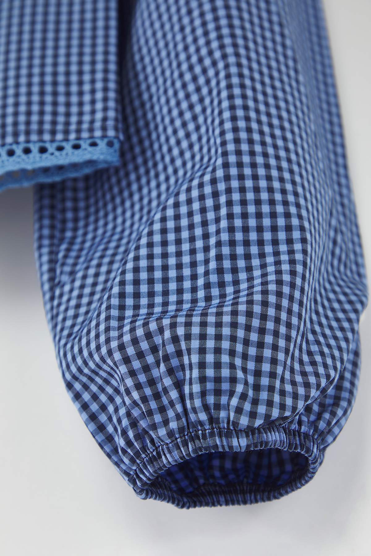 Trendyolmilla  Teen Bebe Yaka Detaylı Kareli Bele Oturan Mavi Gömlek TWOAW26GO00059 - Görsel 9