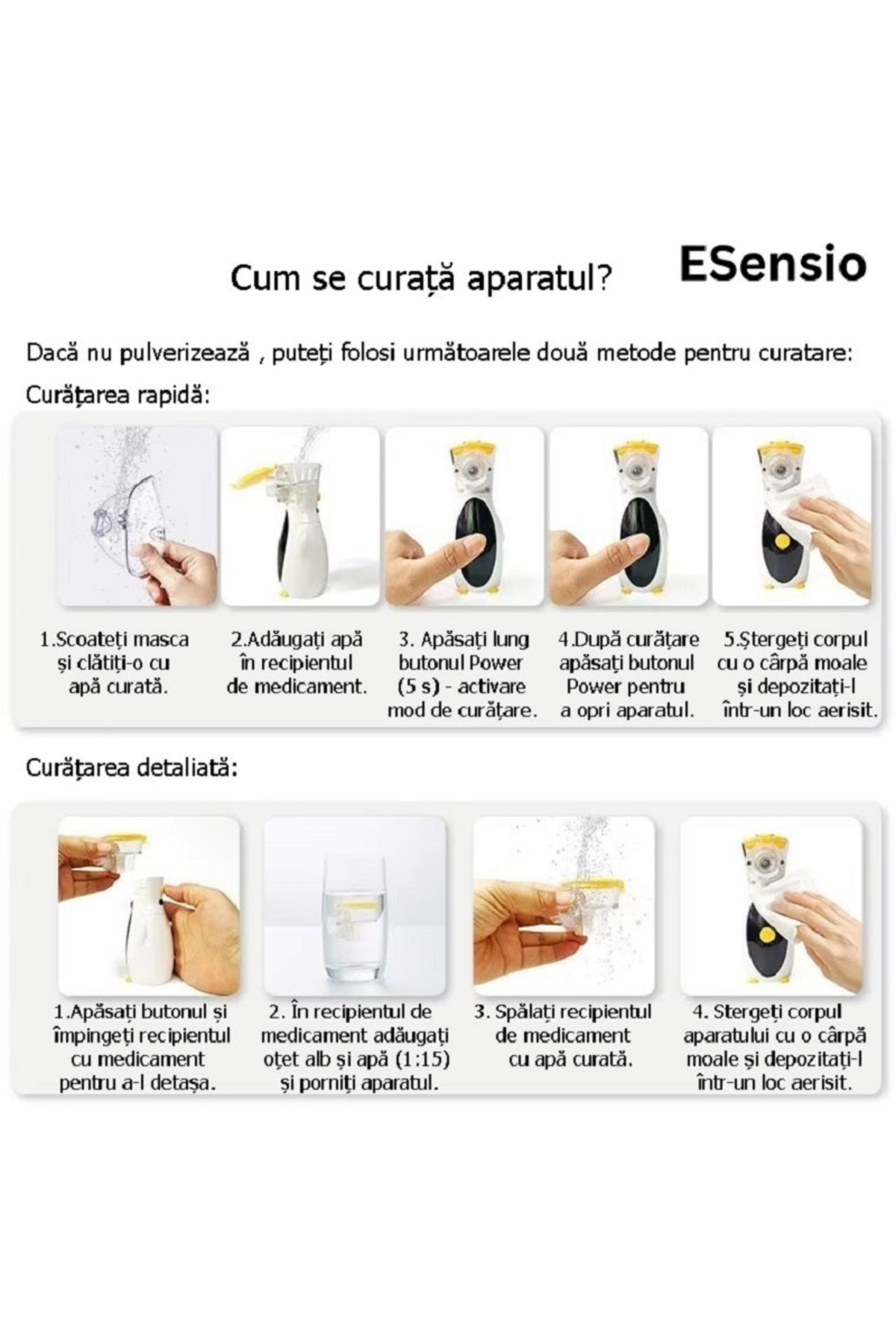 ESensio-P1-360+ Mesh Nebulizer – Mesh Technology Portable, Silent, LED Display, Rechargeable, Masks Included 7