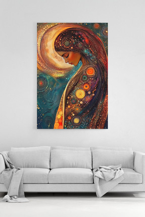 HonataDizayn Soyut Kadın Temalı Tablo Canlı Renkler ve Spiritüel Detaylar %10...