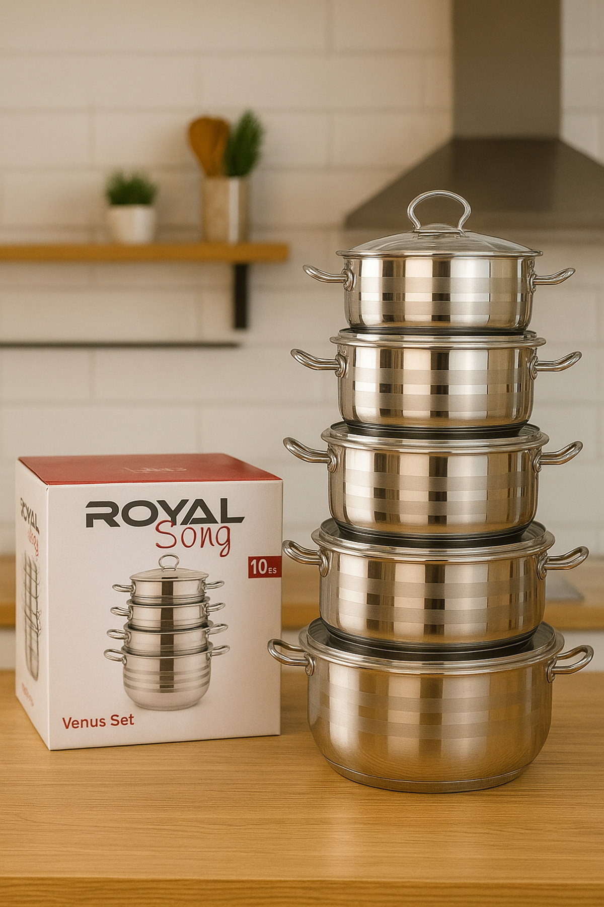 Royal 10 Parça Çelik Tencere Seti