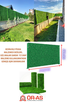 ÖR-AS TEL ÖRGÜ & PANEL ÇİT SİSTEMLERİ Çim Çit Örgü Telli Bahçe Çiti 100 cm x ...