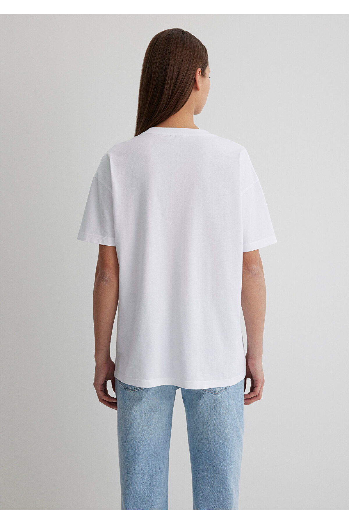 Mavi-Miav bedrucktes weißes T-Shirt mit lockerer Passform / Loose Relaxed Fit1612457-620 4